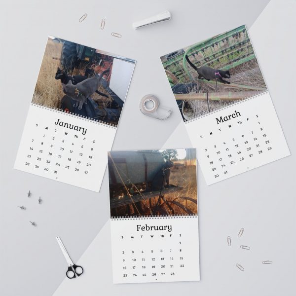 Tractor Cats 2025 12-Month Wall Calendars, 11x8.5 in & 14x11.5 in - Image 3