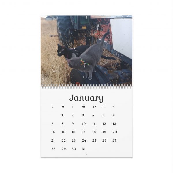 Tractor Cats 2025 12-Month Wall Calendars, 11x8.5 in & 14x11.5 in - Image 2