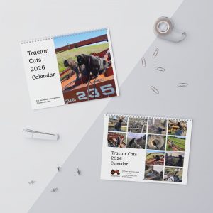 Tractor Cats 2026 12-Month Wall Calendars, 11x8.5 in & 14x11.5 in